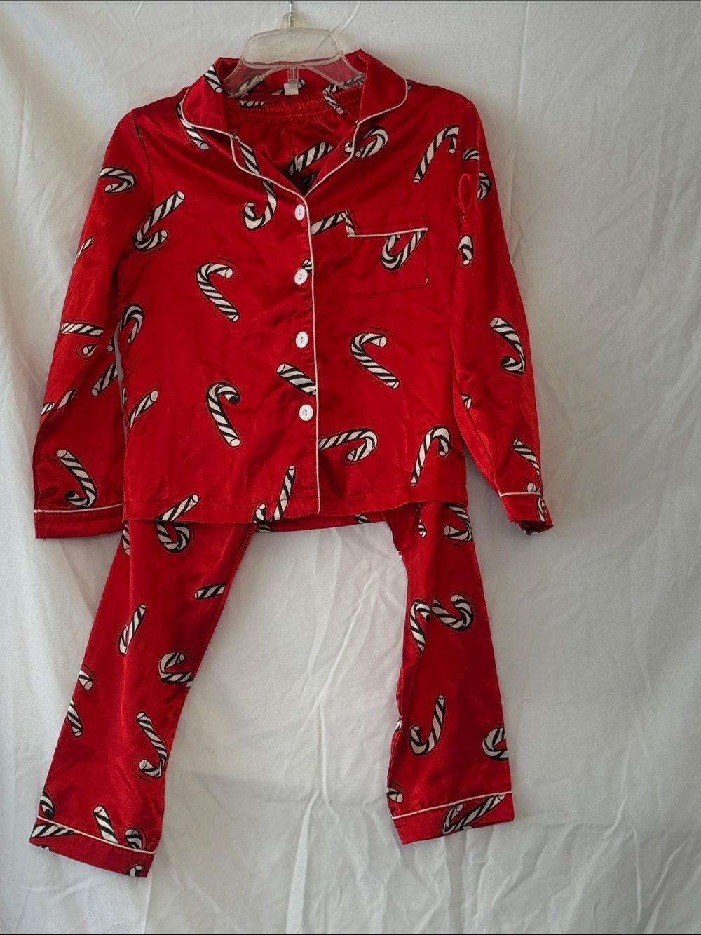 Kids Red Candy Cane Pajama Set - Festive Holiday Sleepwear